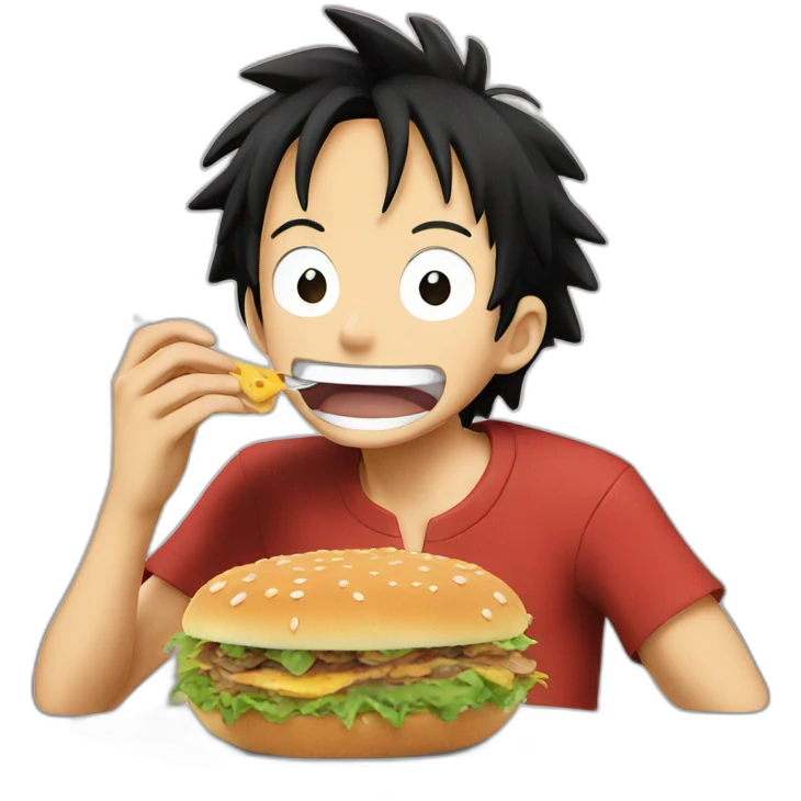 Luffy eating food emoji