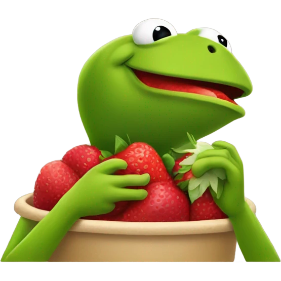 kermit eating strawberry emoji