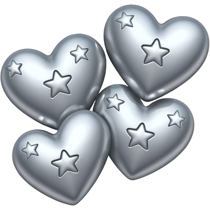 Silver hearts and stars emoji
