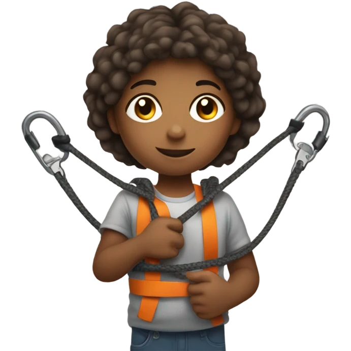 child cradling a bungee cord emoji