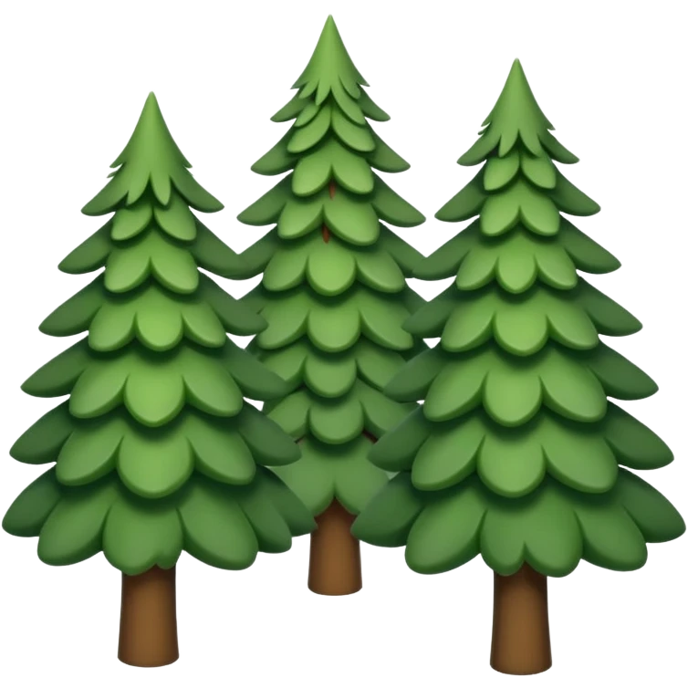 forest, small cute evergreen trees with a lot of leaves emoji