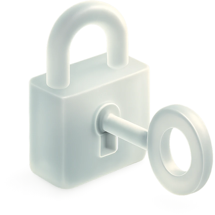 Closed padlock with a key inserted into it emoji