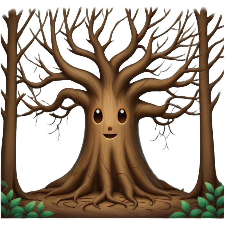 درختی بزرگ و قوی در یک جنگل مه آلود و تیره emoji