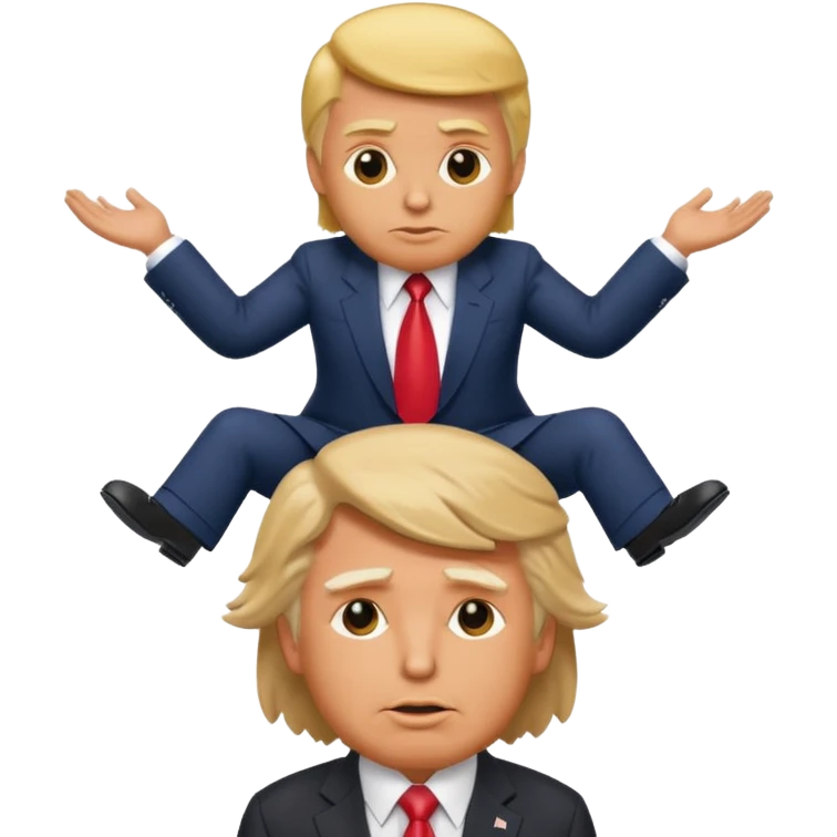 Cockapoo sitting on donalds trumps head emoji