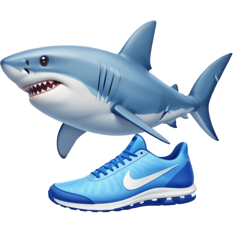 Shark with Nike blue shoes emoji