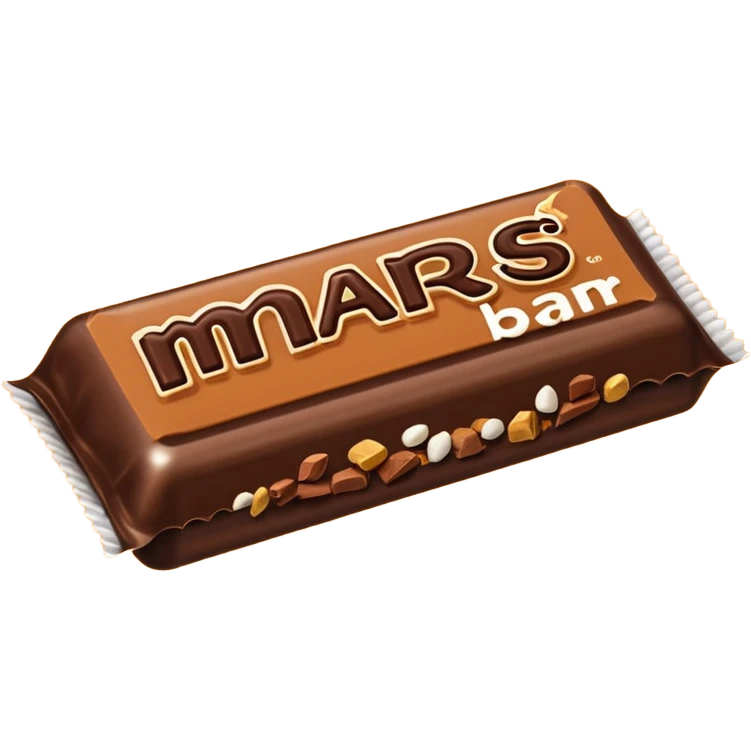Illustrate a Mars bar unwrapped, showing caramel & nougat inside. emoji