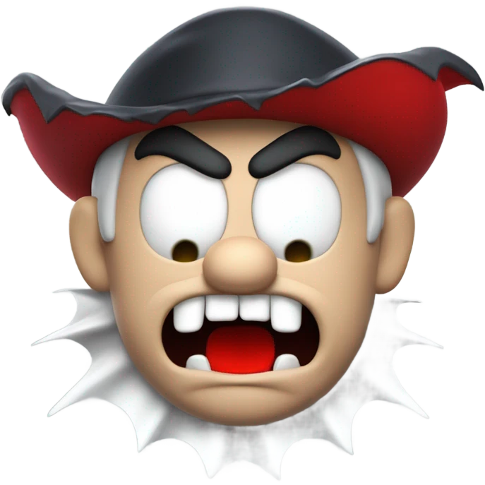 Mario as ghost vampire angry emoji