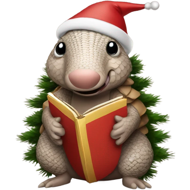 armadillo as Christmas tree emoji