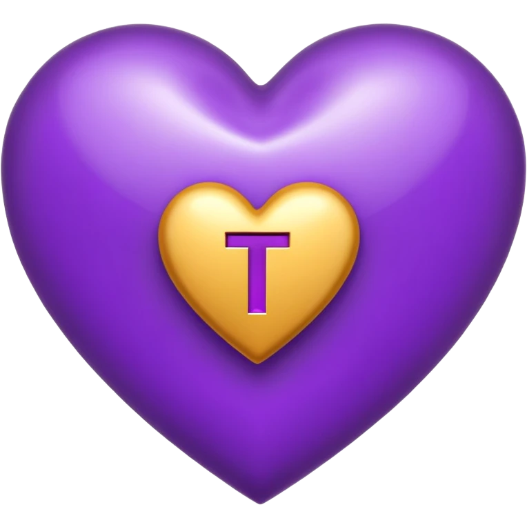 The Letter “T” inside a Purple Heart emoji