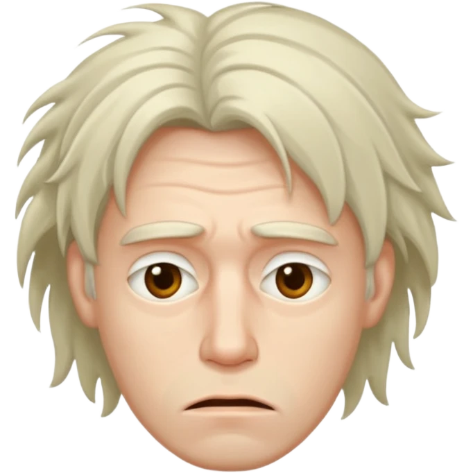 Weak man with disheveled hair emoji