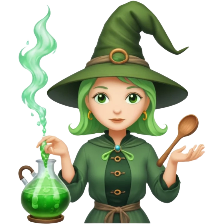 green witch cooking potion emoji