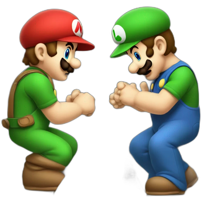 baby mario and luigi playing chess emoji