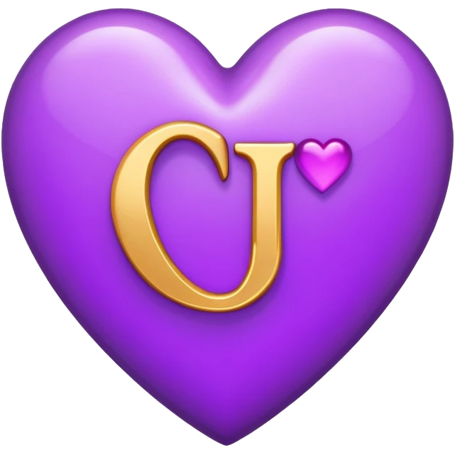 The Letter “j” inside a Purple Heart emoji