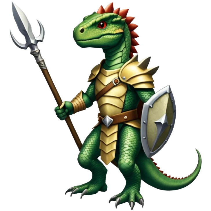 reptilian humanoid troglodyte warrior with spear from Heroes of Might and Magic 3 emoji