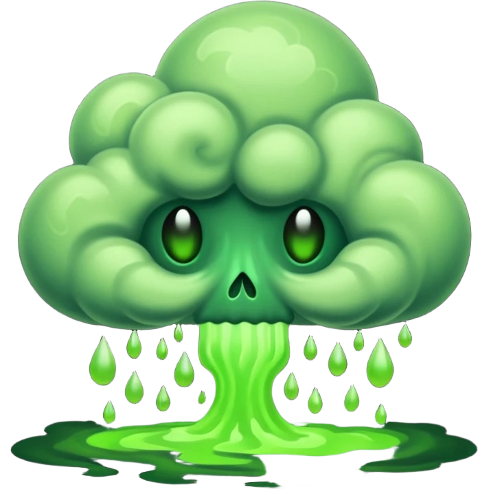 a poisonous cloud of gas, dark swamp color, realism-style emoji