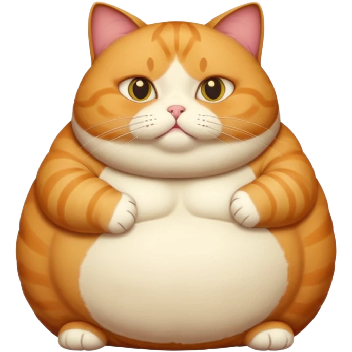Obese cat with fat rolls emoji
