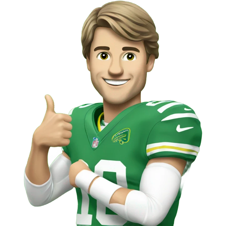 Justin Herbert giving a thumbs up emoji