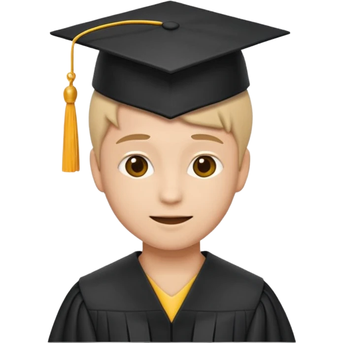 emoji for 'Novato', character with graduation cap or badge labeled 'New', symbolizing newcomer or someone starting fresh emoji