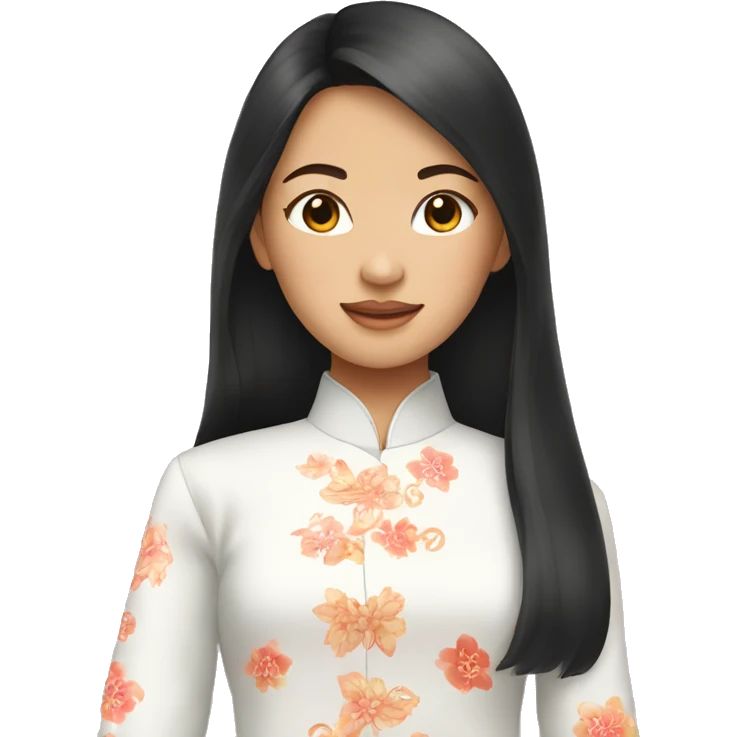 vietnamese ao dai on teenage girl emoji