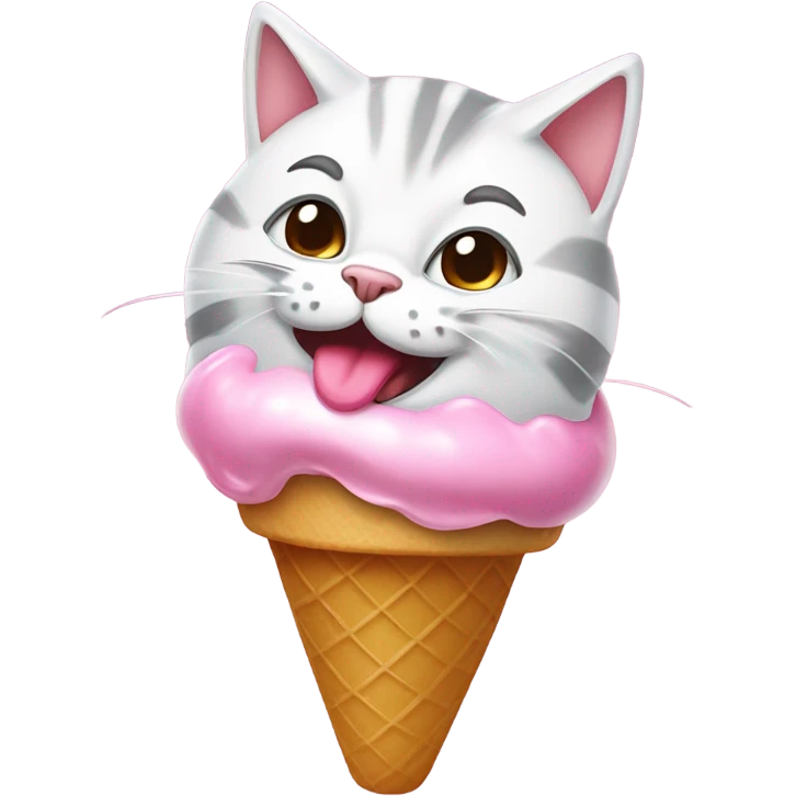 Cat eating ice cream emoji