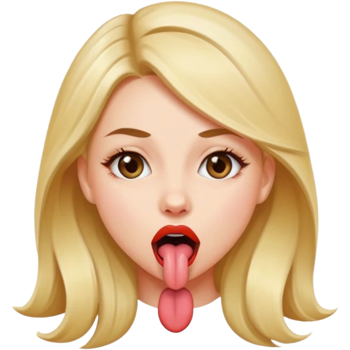 دختر زیبا در حال زبان درازی emoji