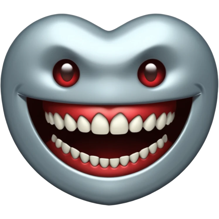 metallic teeth with sharp fangs, chrome texture, dark shadows emoji