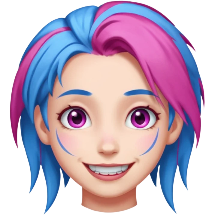 Jinx smiling at you with tricky challenging face emoji