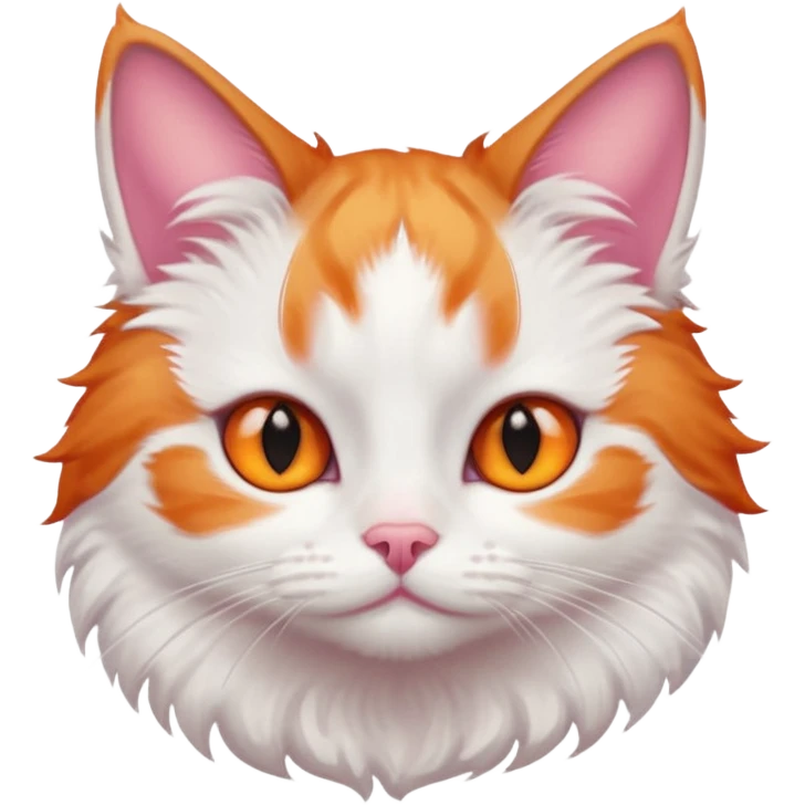 tiny ginger and white cat with deep orange eyes emoji