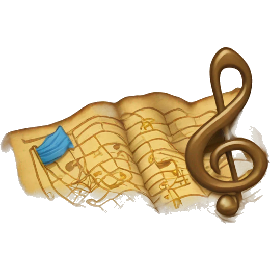 Treasure map with music inside emoji