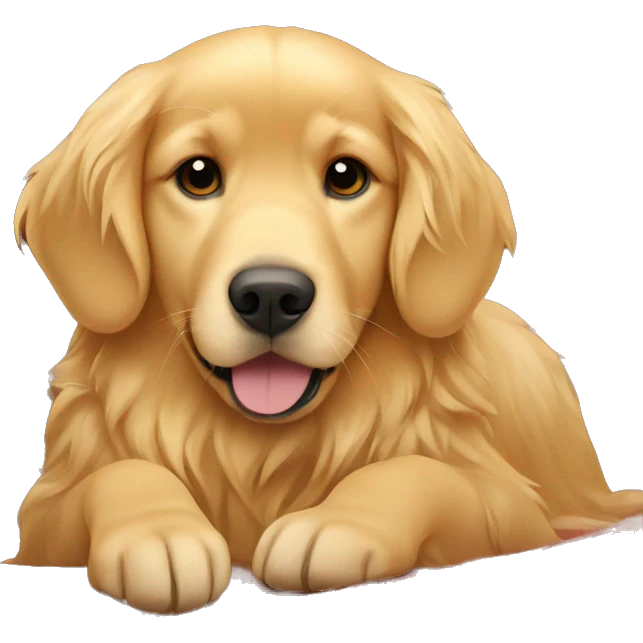Golden retriever laying on blanket emoji