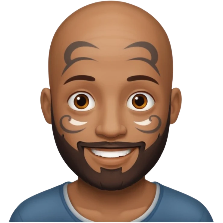 bald bearded man with face tattoo emoji