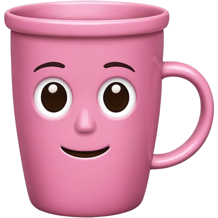 black coffee in a pink mug emoji