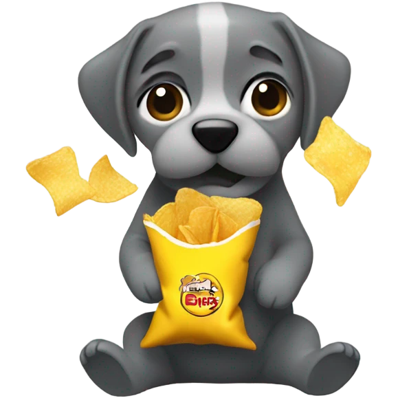 Doodle eating chips emoji