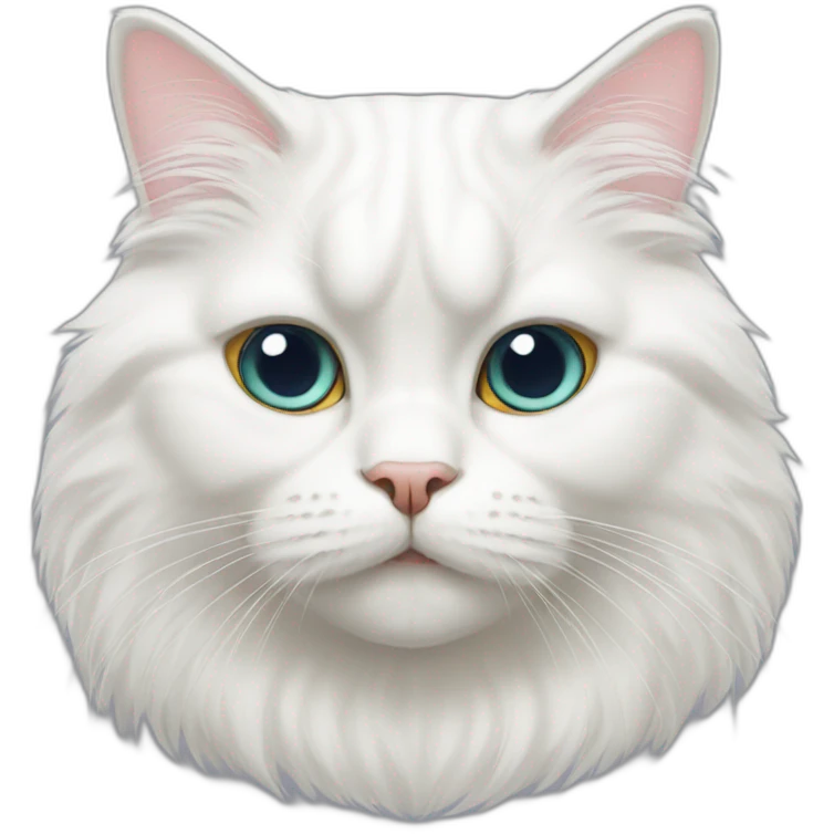 persian white cat head emoji