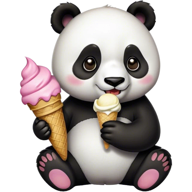 Panda eating ice cream emoji