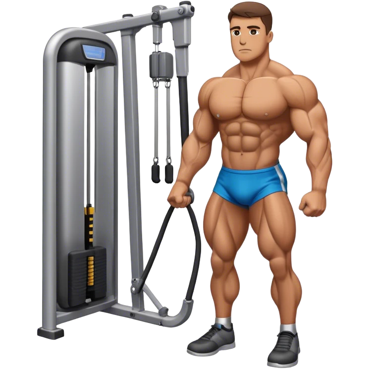 standing bodybuilder hip abduction cable machine exercise emoji