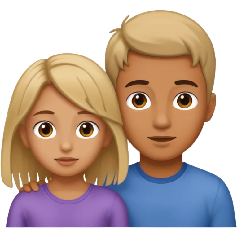 a boy putting a girls hair behind her ears emoji