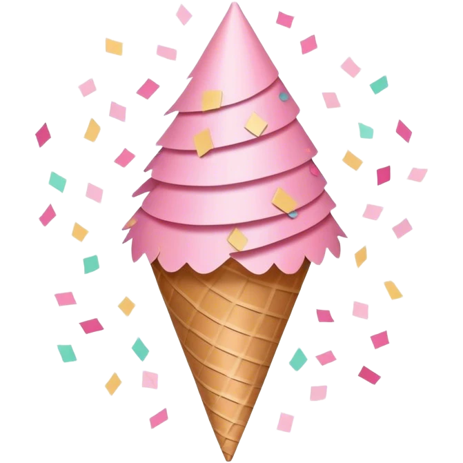 different pink tone confetti party cone emoji