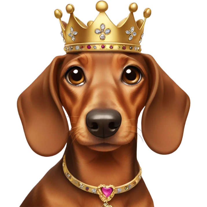 Dachshund wearing a crown emoji