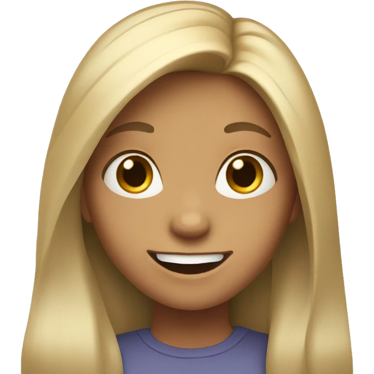 smiling girl with long hair emoji