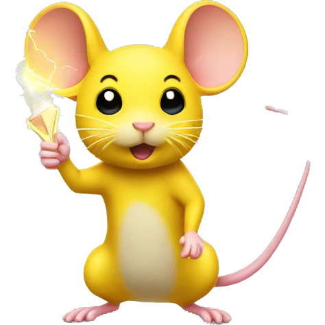 electric yellow mouse with a lightning bolt tail emoji