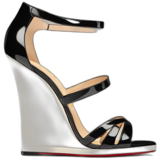 One WEDGE heel LOUBOUTIN black leather PATENT emoji