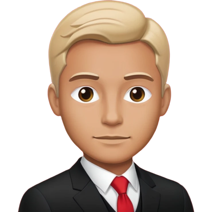 formal male portrait on red emoji
