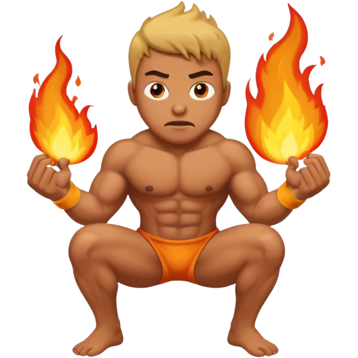 Man peeing fire emoji