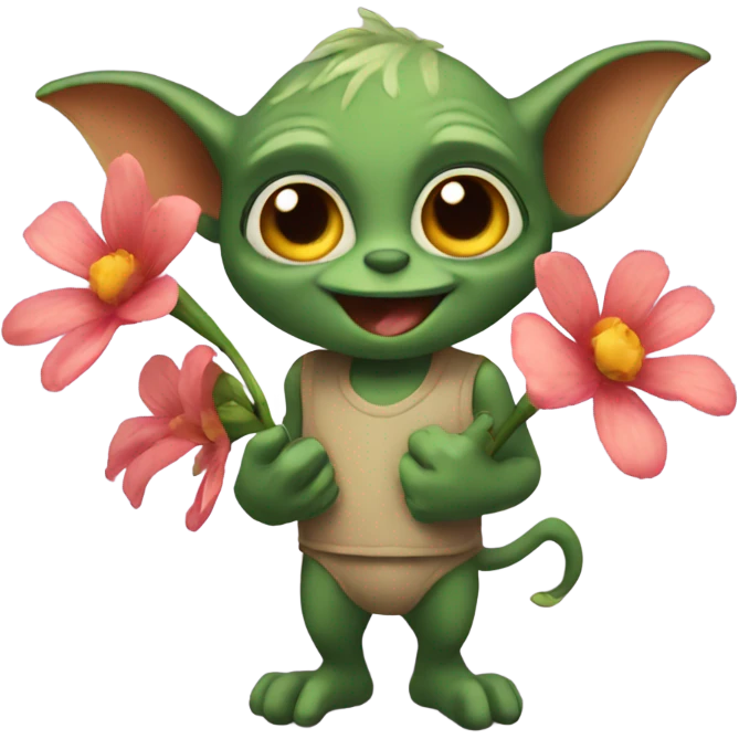 gremlin holding flowers  emoji