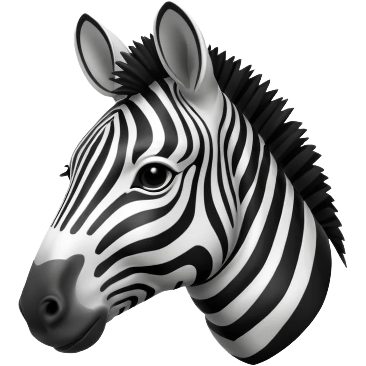 black and white zebra face emoji
