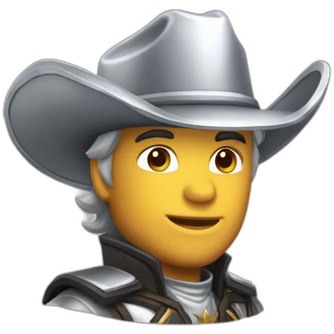 silver shining armor cowboy emoji