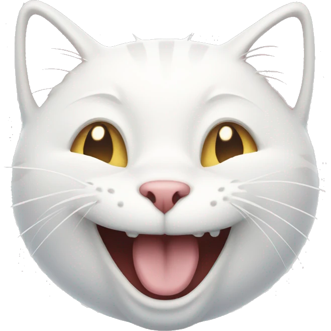 White cat laughing  emoji