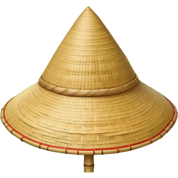 ​Cinematic Realistic Traditional Vietnamese Nón Lá, depicted as a delicately crafted conical hat made of bamboo and palm leaves with subtle texture and natural wear, set against a serene rural backdrop bathed in warm, soft sunlight, evoking authentic cultural heritage, emoji