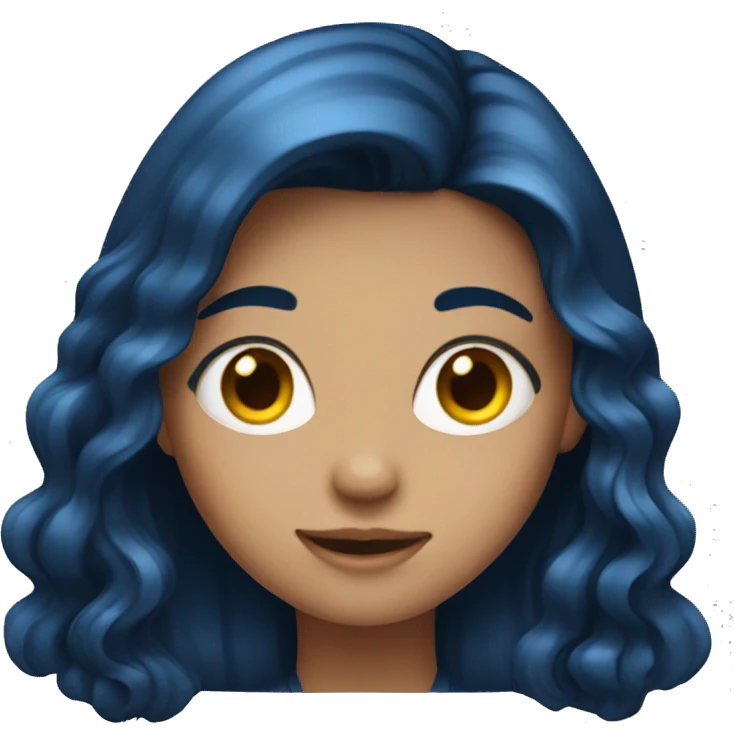 girl with long dark blue hair  emoji
